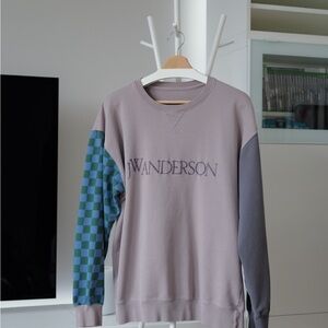 JW Anderson Men's Crewneck Sweater - Gray and Blue